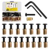 30 Pcs M6 Threaded Inserts for Wood with Bolts Set: