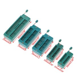 BIlinli 16 20 24 28 40P Pin 2.54MM Green DIP Test Universal ZIF IC Socket Welding Type