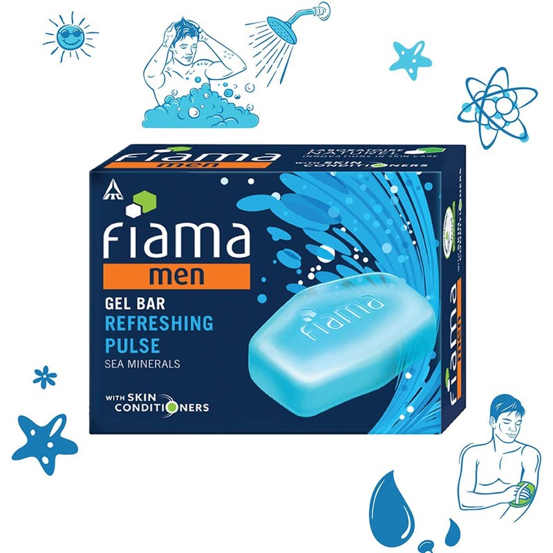 Fiama Men Refreshing Pulse Gel Bar, 125g