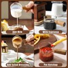 2 Pack Espresso Cups with Wood Handle, 75ML Double Spout