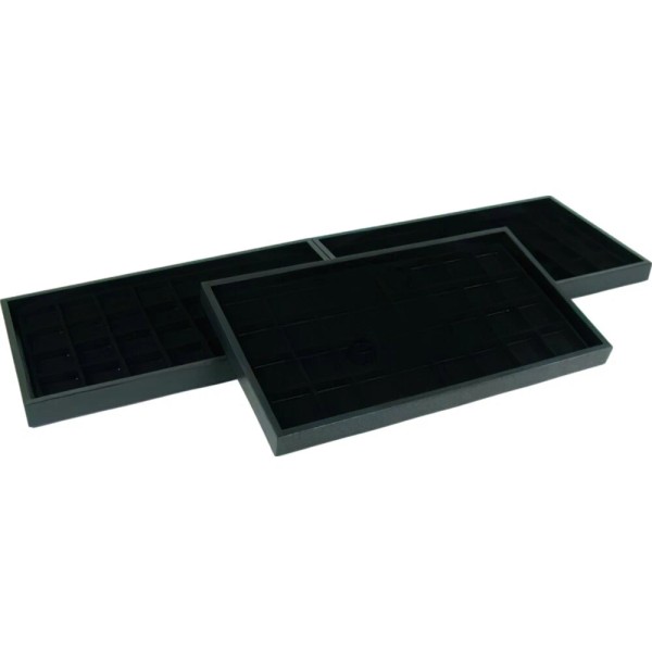 FindingKing 3 32 Slot Black Flocked Jewelry Display Inserts &