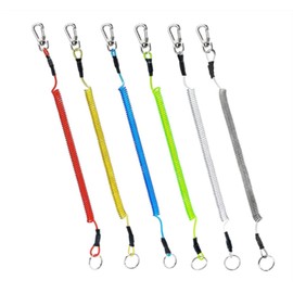 YFFSFDC Spiral Cord, Butt Rope, Anti-Fall and Lost Curl Cord, Fishing Tool, Rope Wire, Elastic Cord, Max Stretch Cord 3.9 ft (1.5 m), Fishing, Outdoor, Climbing, Camping, Set of 6