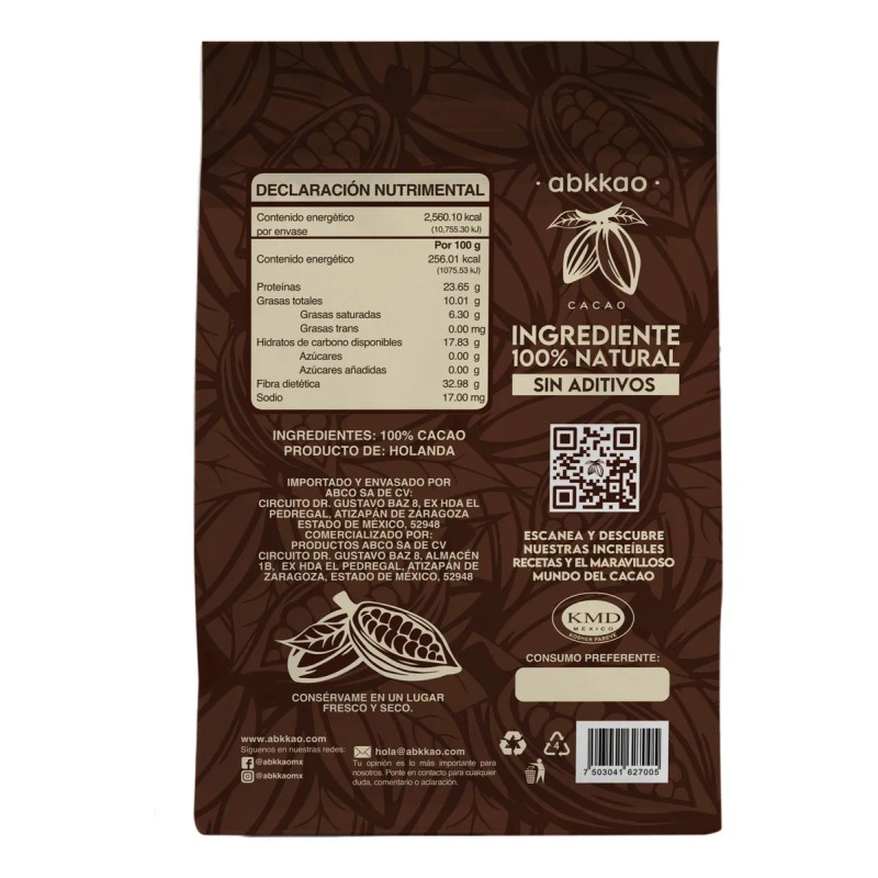 Cacao En Polvo Puro Abkkao De 1 Kg