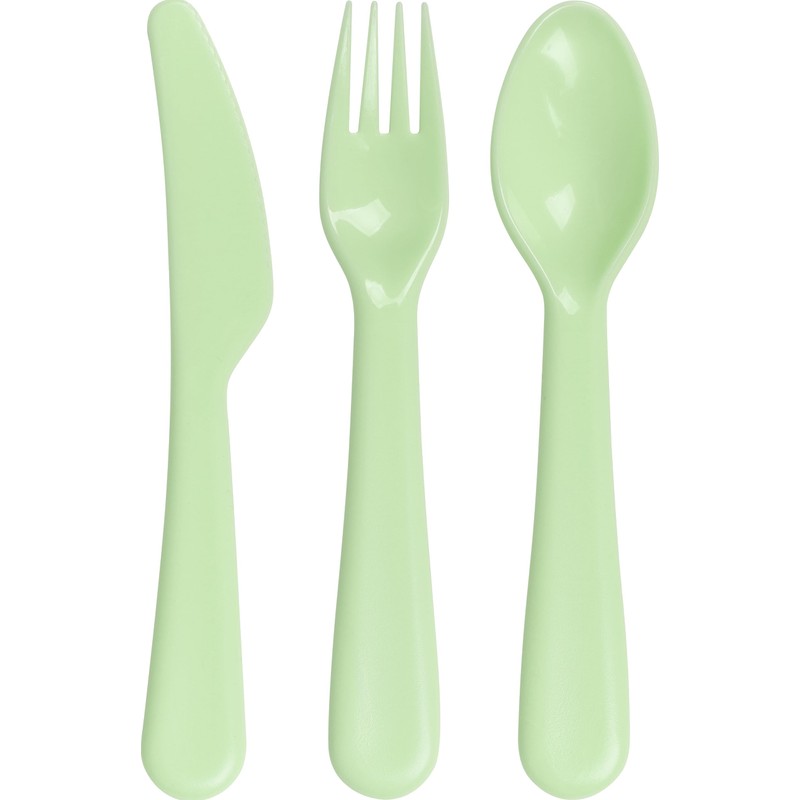 HEKU Set di posate riutilizzabili, 18 pezzi, in materiale PP,