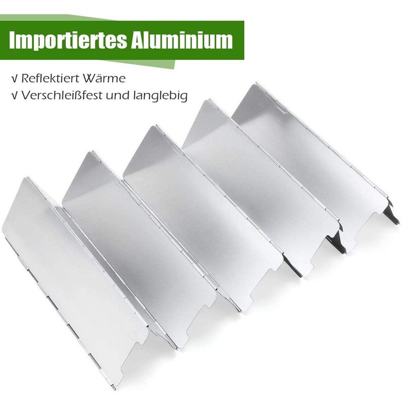 Hikenture Camp Stove Windshield Aluminium Windscreen Alloy Wind Screen, Lightweight