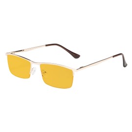 Eyekepper Blue Light Blocking Reading Glasses Half-Rim Computer Readers Eyeglasses-Digital Eyewear-Amber Tinted Lens Reading Glasses (Gold, +1.75)