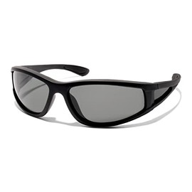 ShadyVEU Slim Floating Frame Mirrored TAC Polarized UV400 Sports Mens Womens Sunglasses (Matte Black Frame/Smoke Lens)
