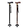 Elderly Walking 3 Leg Foldable Cane Aluminum Cane patient black
