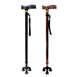 Elderly Walking 3 Leg Foldable Cane Aluminum Cane patient black