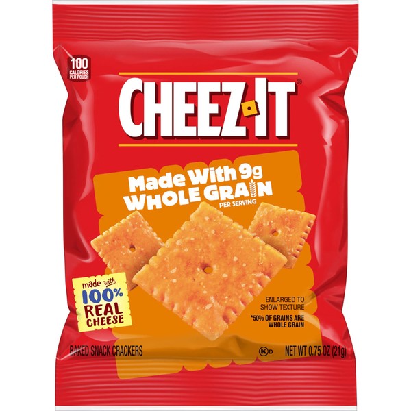 Cheez-It Baked Snack Cheese Crackers, made with 9g Whole Grain, .75oz (175 count)