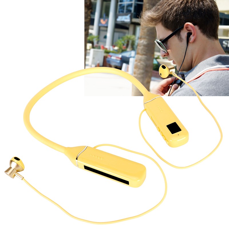 Bluetooth Neckband Headphone LED Power Display Memory Card Playback Magnetic