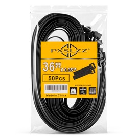 36 Inch Zip Ties, 200LBS,0.35In Thick, 50Pack,Black Cable Ties