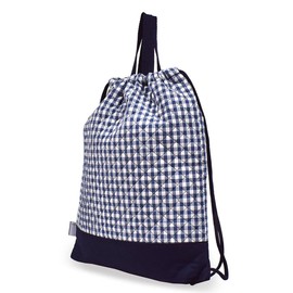COLORFUL CANDY STYLE N0400100 Knapsack with Gusset, For Boys and Girls, Elementary School Students, Stylish, Quilting, Kindergarten, School Commute, Handle, Large Checker, Navy Blue