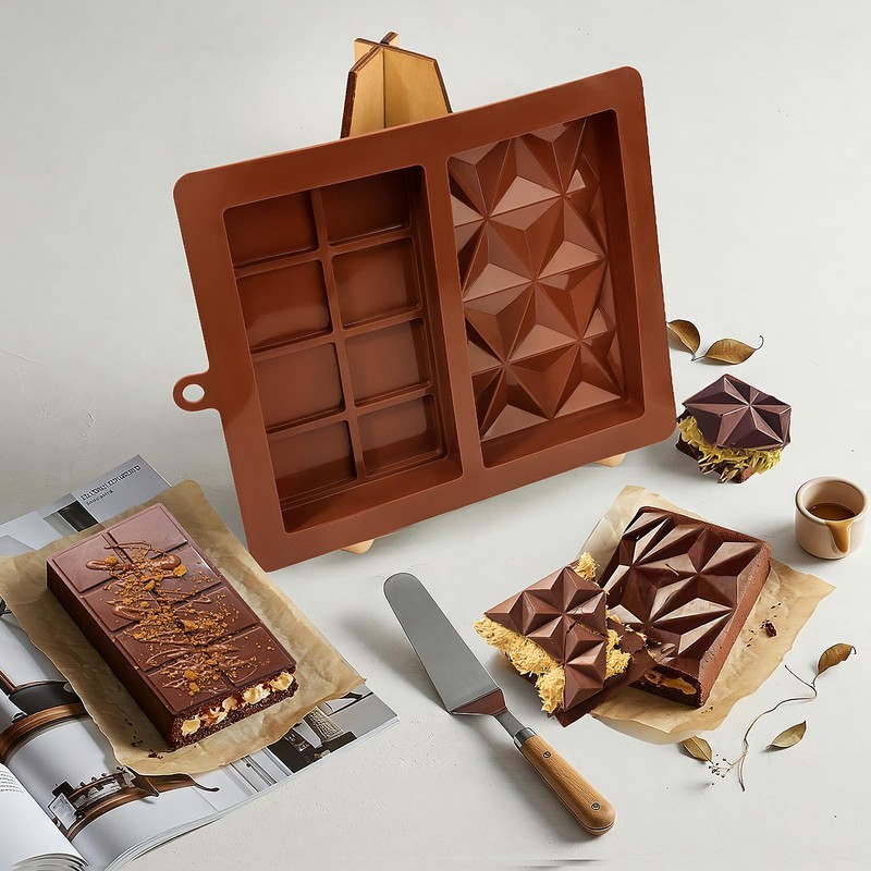1Pack Chocolate Bar Mold Deep 1 Inch, Non-Stick Chocolate Molds,