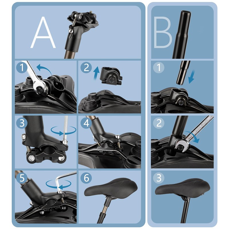 TECHCYC Bicycle Saddle with Comfortable Soft Memory Foam, Bicycle Saddle