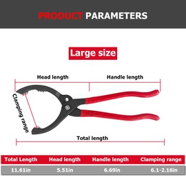 12" Adjustable Oil Filter Pliers, Oil Filter Wrench Removal Tool, Nonslip Grips and Locking Jaw Design, Disassembly Dedicated Clamp, Car Repair Accessories for Engine Filters, Conduit, Fittings