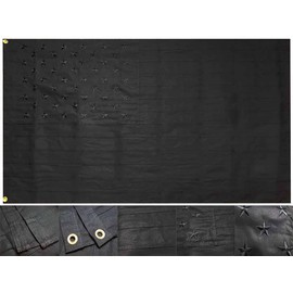 Trade Winds All Black American US USA Blackout Tactical 3x5 3'x5' Premium Quality Heavy Duty 100% Cotton Flag Banner (RUF), Multicolor