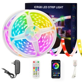ATHONO 200 ft(2 Rolls of 100ft) IC+RGB,Led Lights for Bedroom,Music Sync Color Changing,Led Strip Lights,with Remote App Control, Led Lights for Room Home Kitchen Decor Party