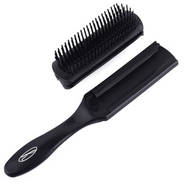 7-Row Hair Brush with Removable Air-Flo Rubber Cushion - Tangle Tamer Styling Hair Brush for Men and Women - for Curly or Fine Hair