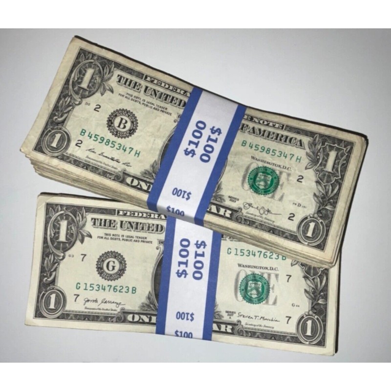 Pack of 50 $5000 Dollar Currency Straps Bill Wrappers Money