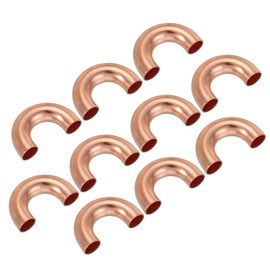 PATIKIL 3/8" OD 20x34mm Elbow Copper Pipe Fitting, 10Pcs 180 Degree Bend Welding Sweat Solder Connection for HVAC Air Conditioner Plumbing