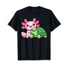 Cute Axolotl Hugging Turtle T-Shirt