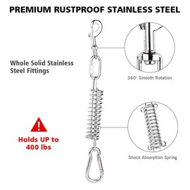 Petbobi Spring Pole Dog Rope Toy with 16ft Durable Rope, Dog Heavy Duty Pull Tether Tug of War, Hanging Bungee Toy for Outdoor Exercise, for Pitbull Medium Large Dog Muscle Builder