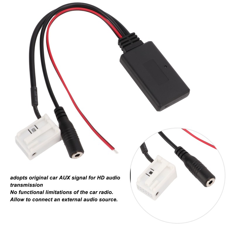 12 Pin AUX Adapter Hands Free Microphone Kit Wireless Bluetooth