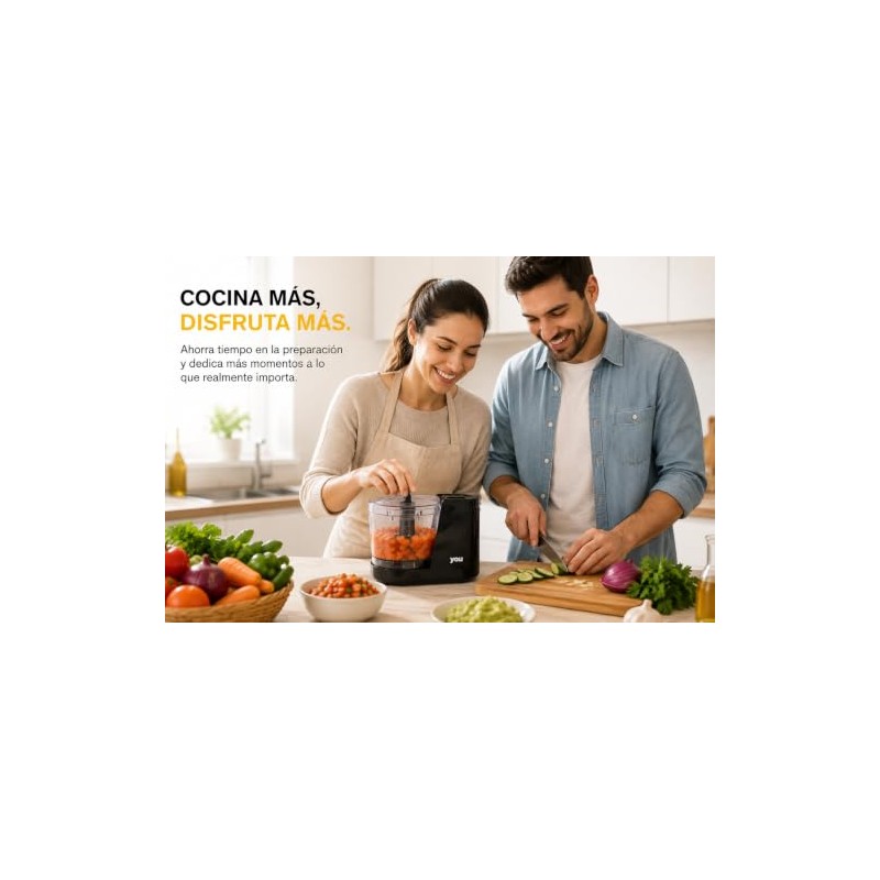 Mini Procesador Eléctrico Picador de Alimentos Compacto YOU 1.5 Tazas