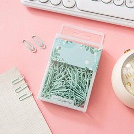 ANKROYU Pack of 70 Paper Clips, Vivid Colors, Cute Small Paper Clips, Multifunctional Paper Clips, Rustproof Iron Paper Clips for School Office (Mint Green)