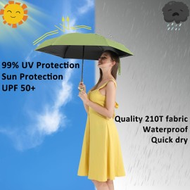 BAODINI Travel Mini Umbrella for Purse With Case Small Compact UV Sun Protection Sun Lightweight Tiny Pocket Umbrella for Women Kids and Men