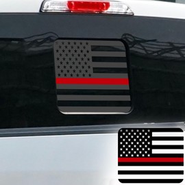 FUTLU USA Flag Decal for Truck Back Window,Car Decal and Sticker,Rear Middle Window American Decal for Pickup Truck,Truck Back Window Decals for F150 F250 F350 2015-2023(Black&Red-F150)