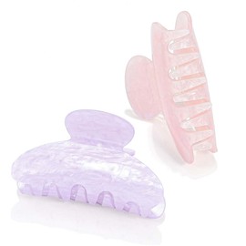 Reaky Haarklammer aus Acryl, rosa, süße Haarklammern, mittelgroß, Haar-Accessoires für Frauen (violett+pink)