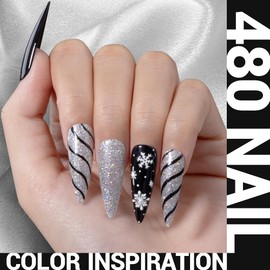 MelodySusie Thick Gel Nail Polish,15ML Black Abyss Color Soak Off UV LED Gel Polish Gift for Women Nail Art Manicure Salon DIY Nail Design Decoration at Home-480