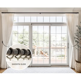 BlastHome® Luxury Curtain Rings – Premium Metal with Quiet, Smooth Nylon Inserts – Pinhooks and Clips Included – 1 1/2" Inside Diameter – 18 Rings for Two Standard Curtains – Brushed Dark Brown