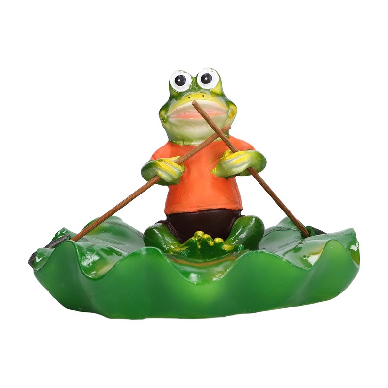 Simulation Resin Floating Lotus Leaf Frogs Ornament Fish Pond Fountain