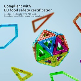 mysoler Magnetische Bausteine 48 Teile Magnet Spielzeug Kinder DIY Magnetspielzeug Magnet Spielzeug Lernspielzeug Geburtstag Vorschule Kinder Kleinkind Jungen Mädchen ab 3 Jahren