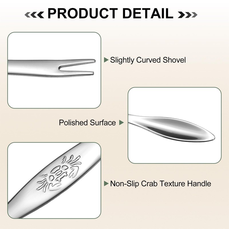 sourcing map 6 Pcs Stainless Steel Crab Forks 6.5 Inch