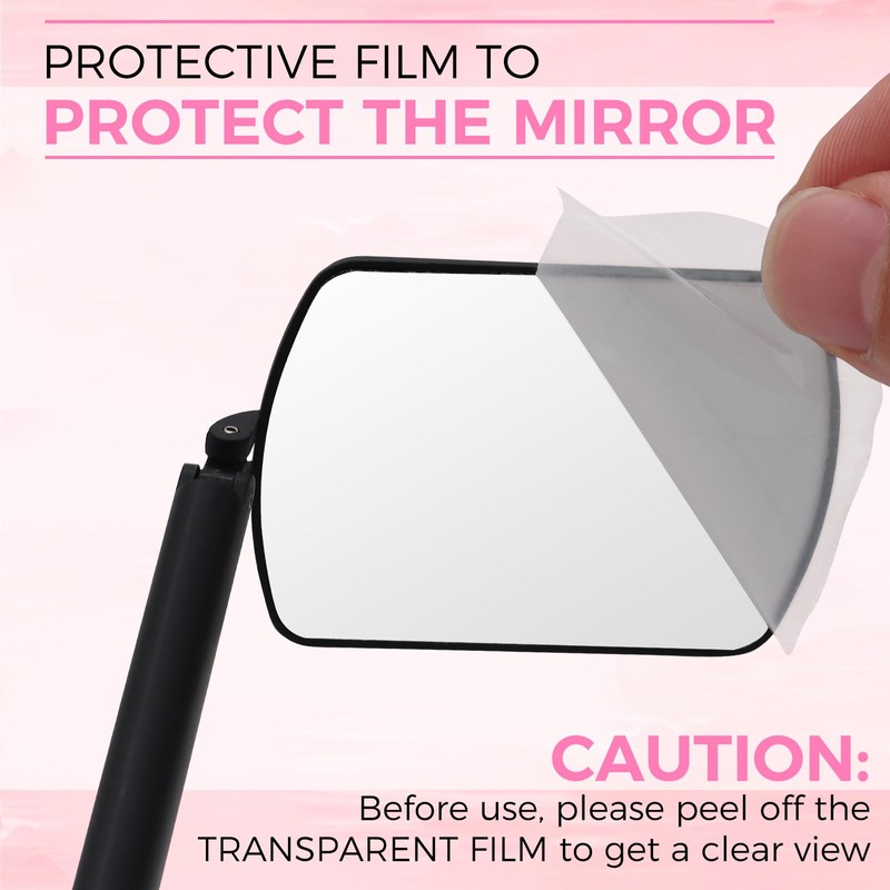 Miuffue Flexible Large Square Lash Mirror, 260°Rotation Folding Portable Eye