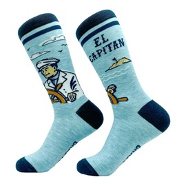 Crazy Dog T-Shirts Men's El Capitan Socks Funny Cool Sea Naval Capitan Sailor Footwear