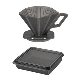 CBJAPAN QAHWA Coffee Dripper Folding [Made in Japan] with Storage Case, Black