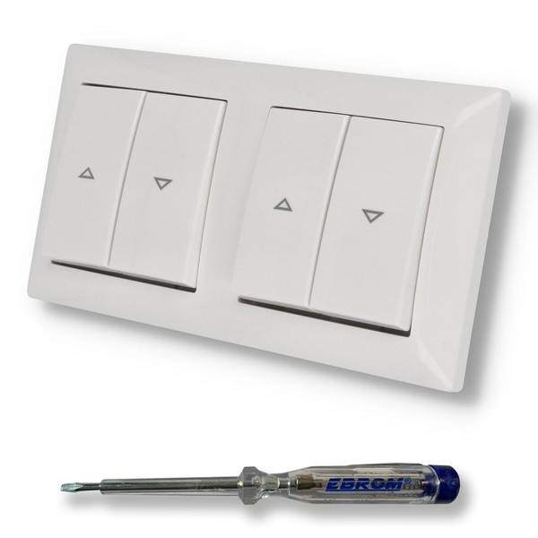 EBROM SET IDEE: BUSCH JÄGER 2 x Blind Switch Roller
