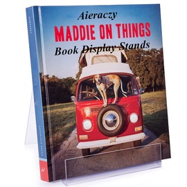 Aieraczy Book Stand, Pack of 3 Book Holders, Acrylic Stand, Brochure Stand, Book Stand, Bookend Plexiglass Stand, Cookbook Holder for Picture Stands, Books Accessories, Flyers