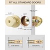 Haidms Gold Door Knob with Key, Heavy-Duty Zinc Alloy Keyed