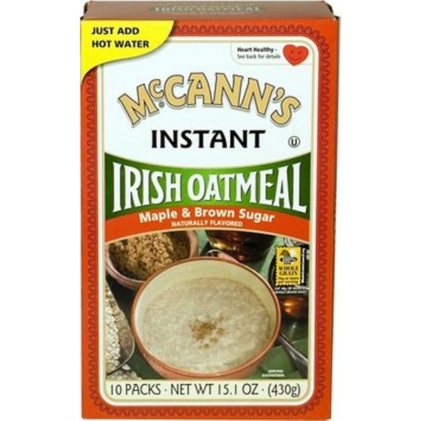 McCann's Instant Irish Oatmeal, Maple & Brown Sugar, 15.1 Ounce (Pack of 12)