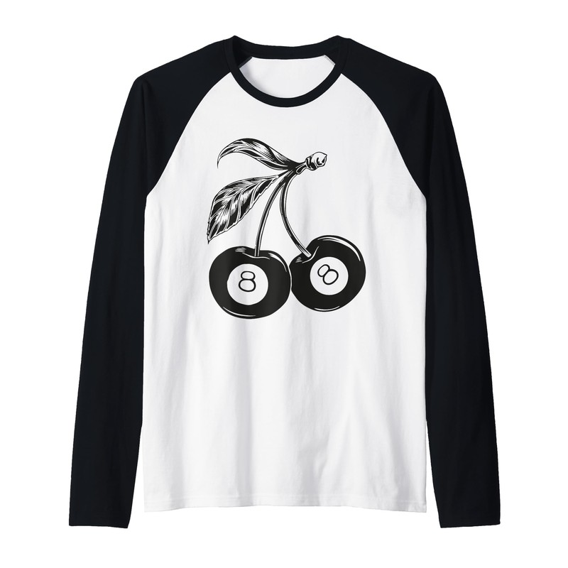 Cute Cherri 8 Billiard Ball Pool Cherry Fruit Pattern Black