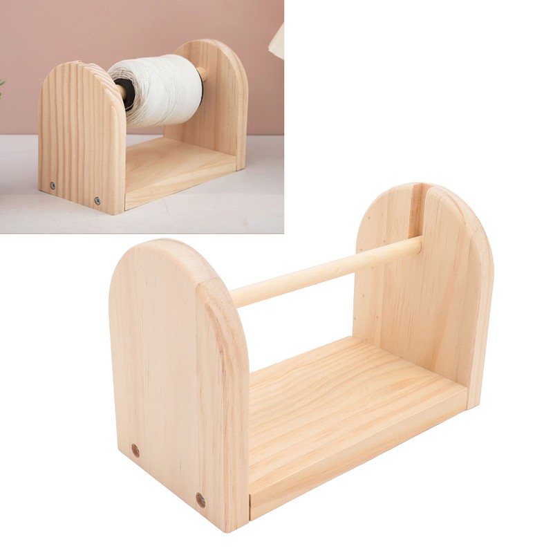 Wooden Yarn Holder Single Rotating Yarn Storage Horizontal Crochet Yarn