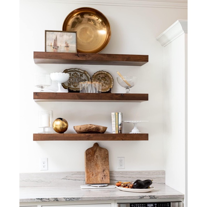 LEOPO Black 16-Pack 5 inch Floating Shelf Brackets, Hidden Shelf