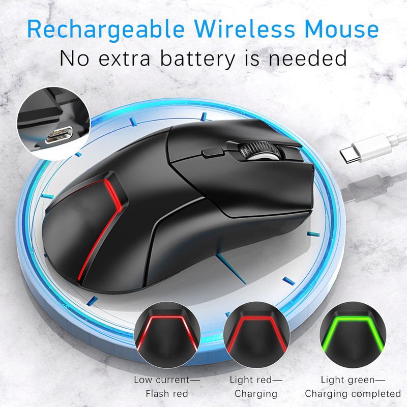 Wireless Mouse Triple Mode 1000 to 4000 DPI Silent Click