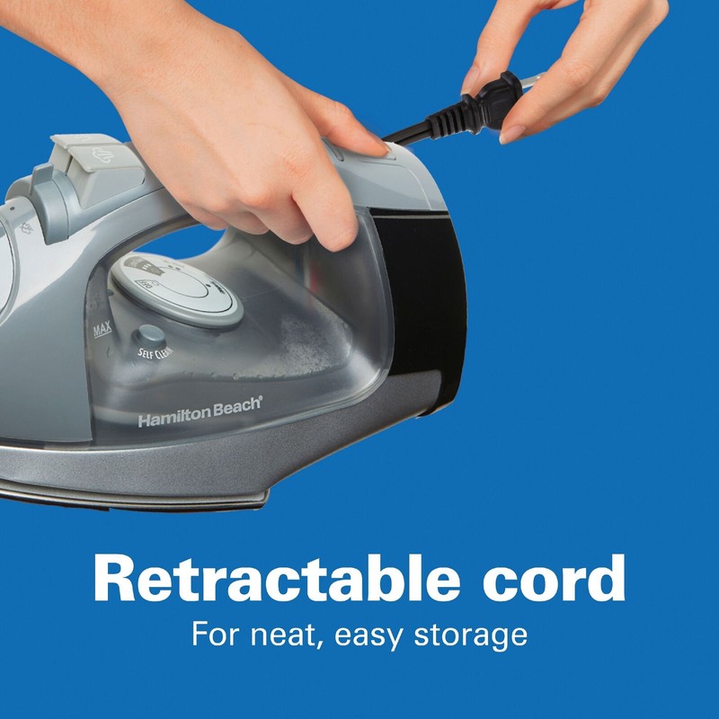 Hamilton Beach Retractable Cord Iron 1500 Watts Model 14882